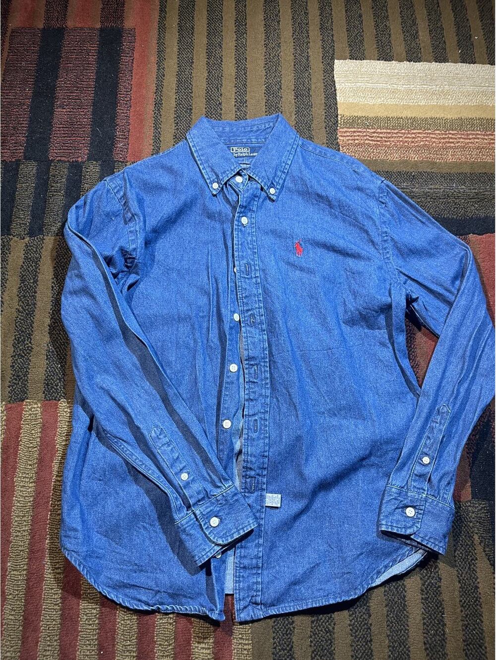 Polo Ralph Lauren Denim Button Down Shirt Medium Blue
